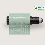 Little Teethers roller lying on its side showing the ingredient label