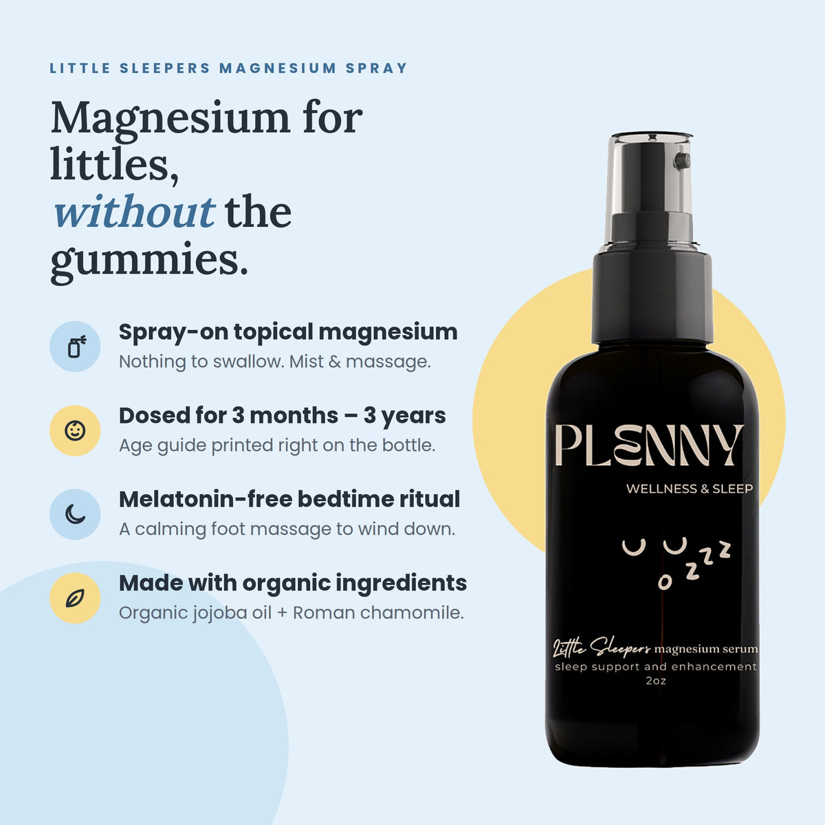 Plenny Little Sleepers Magnesium Spray - Benefits